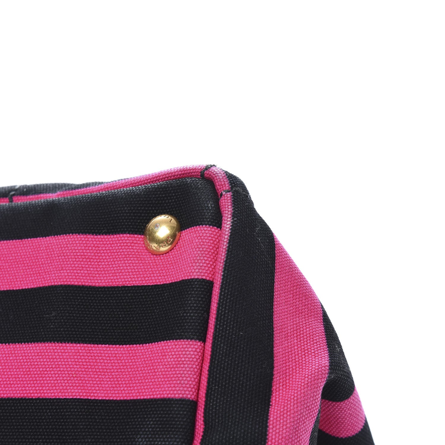 Prada Canapa Striped Tote Fuxia 13 of 15