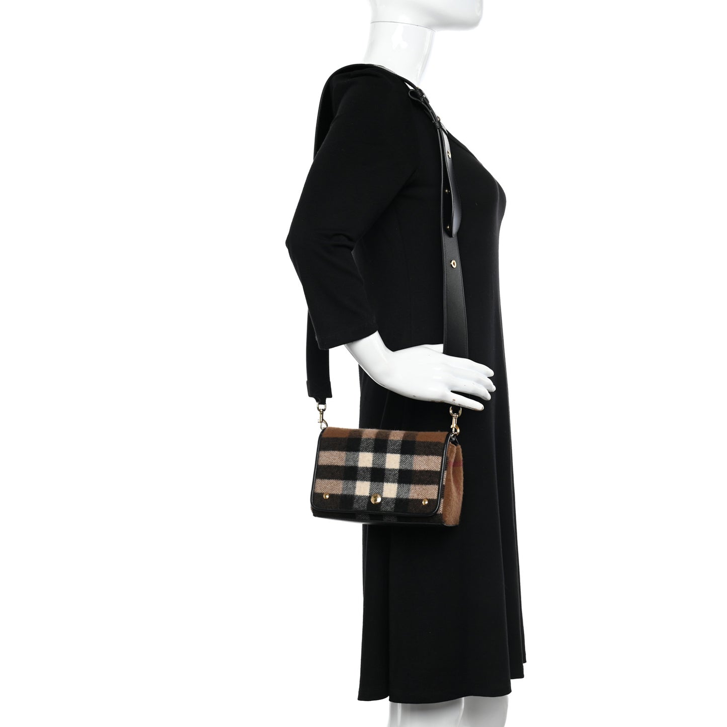Cashmere Hackberry Check Note Medium Crossbody Bag Brown