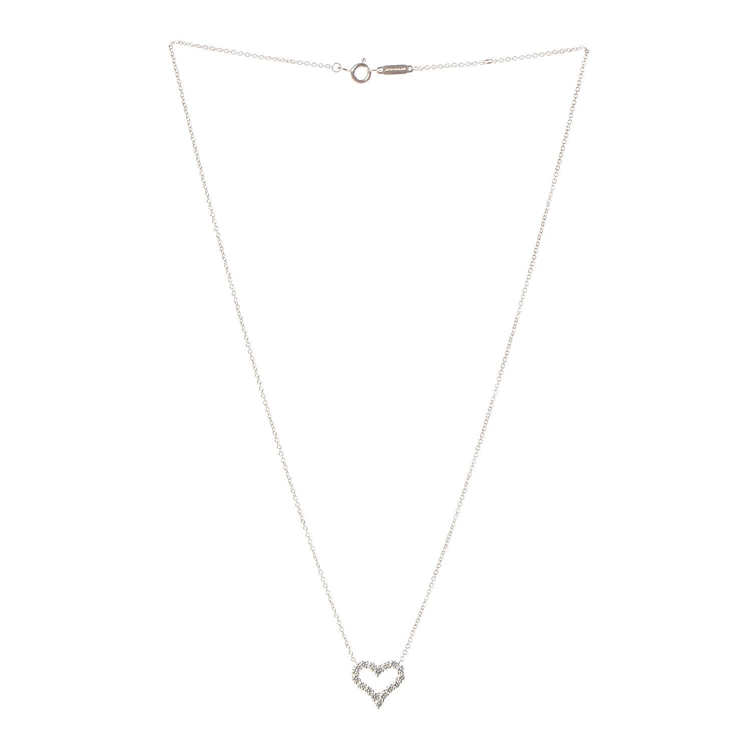 Tiffany 18K Rose Gold Diamond Mini Heart Pendant Necklace 3 of 8