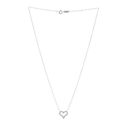 Tiffany 18K Rose Gold Diamond Mini Heart Pendant Necklace 3 of 8