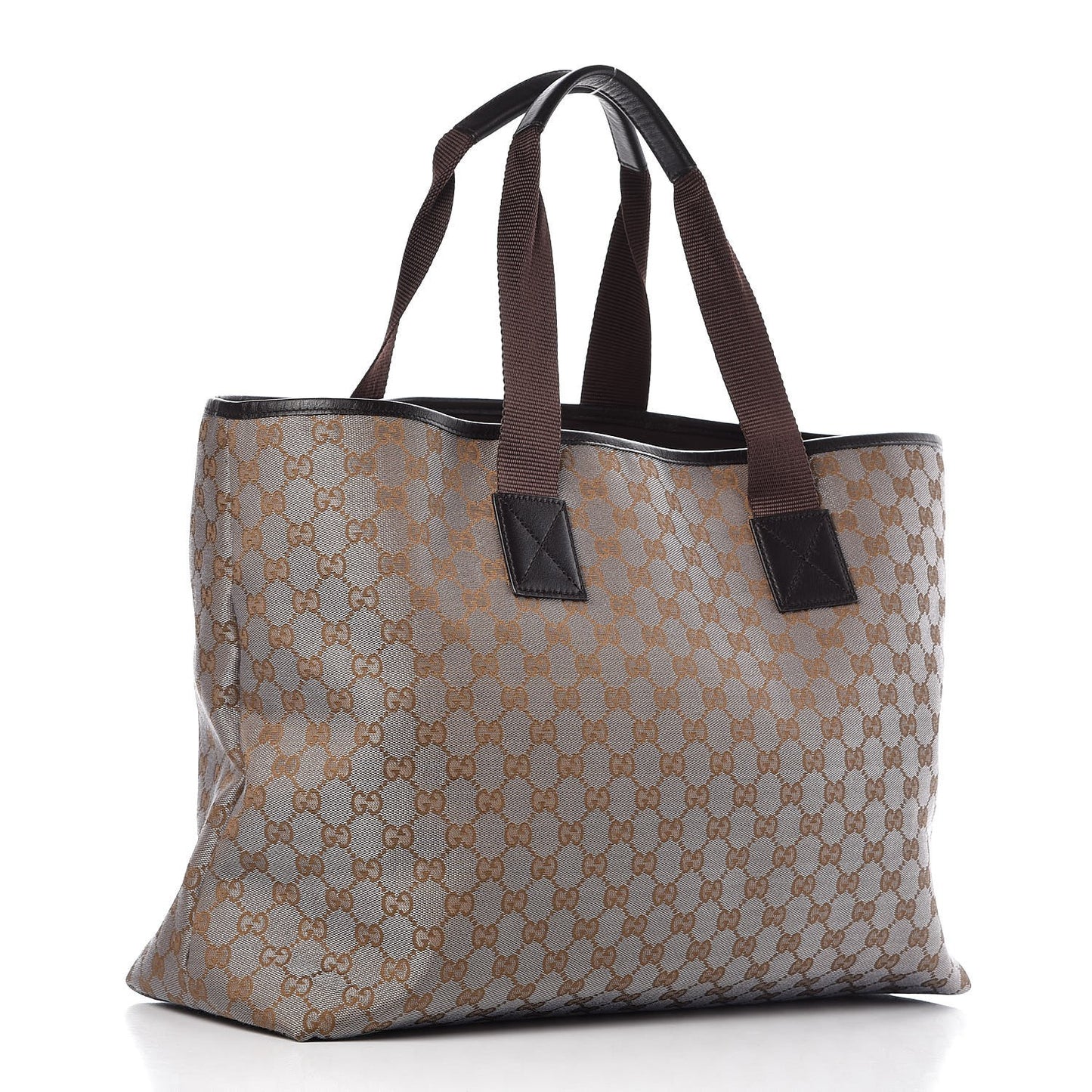Metallic Monogram Canvas Tote Brown