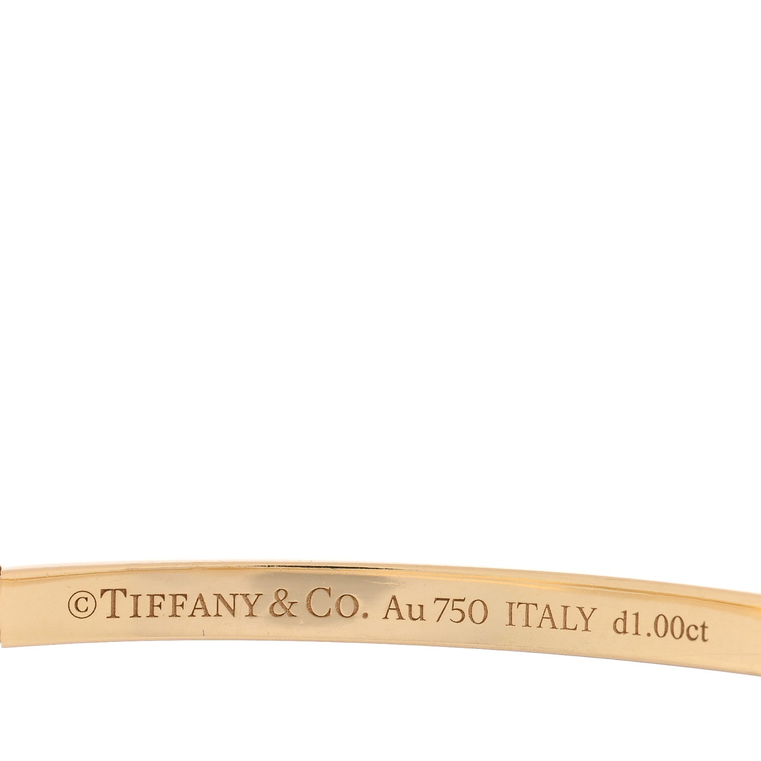Tiffany 18K Yellow Gold Diamond Narrow T1 Hinged Bangle Bracelet 3 of 3