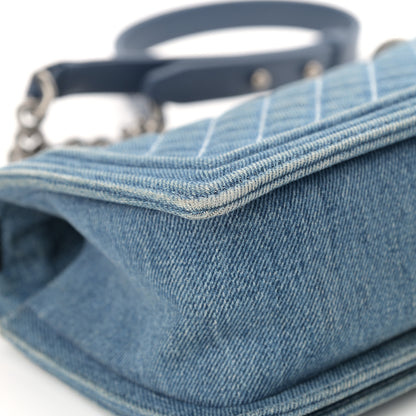 Chanel Denim Quilted Medium Boy Flap Blue 12 of 13