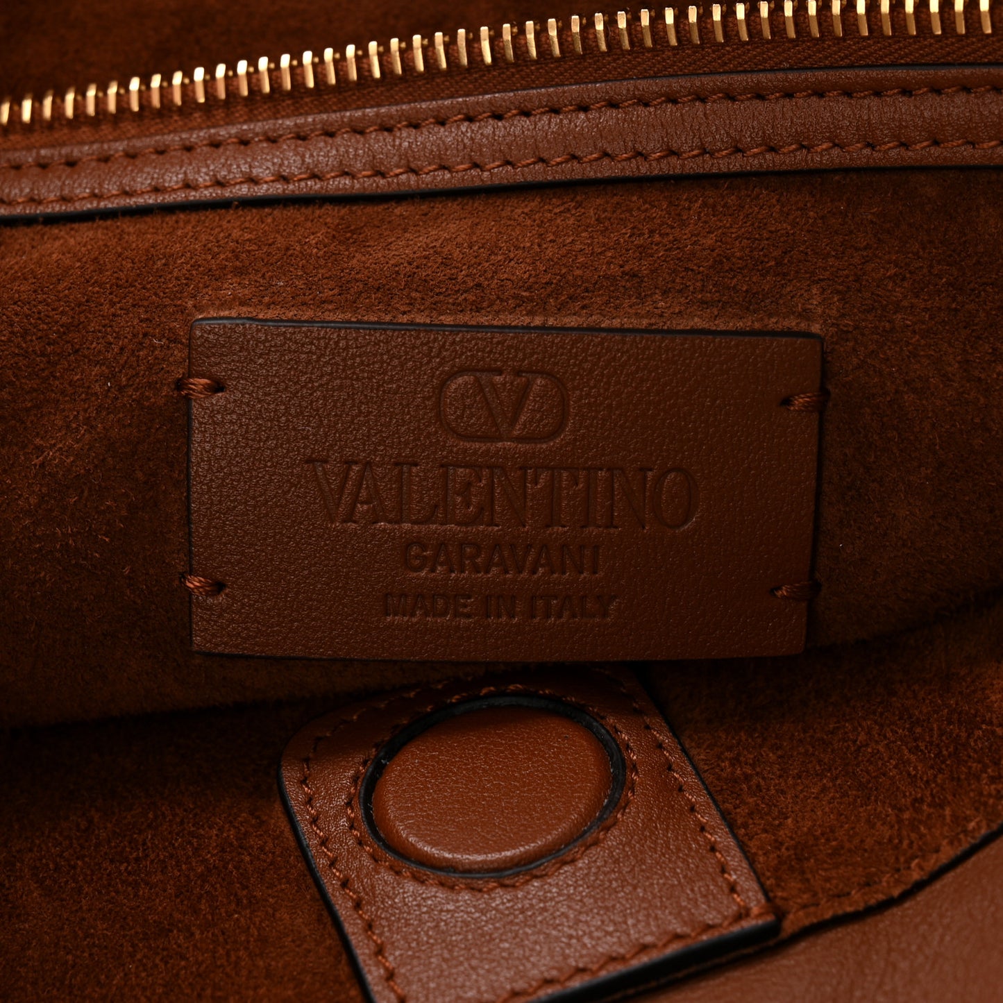 Calfskin Vlogo Large Antibes Tote  Saddle Brown