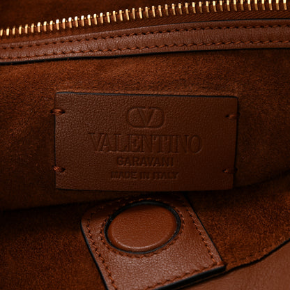 Valentino Garavani Calfskin Vlogo Large Antibes Tote  Saddle Brown 6 of 9