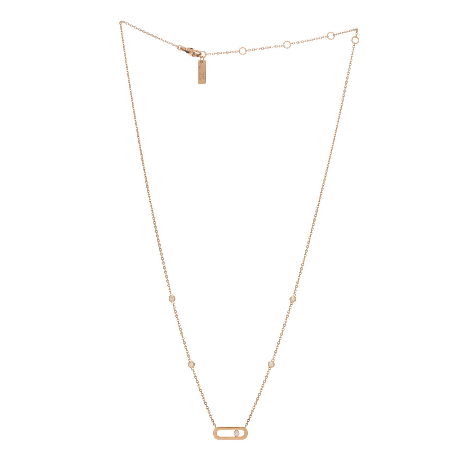 Messika 18K Rose Gold Diamond Move Uno Necklace 2 of 4