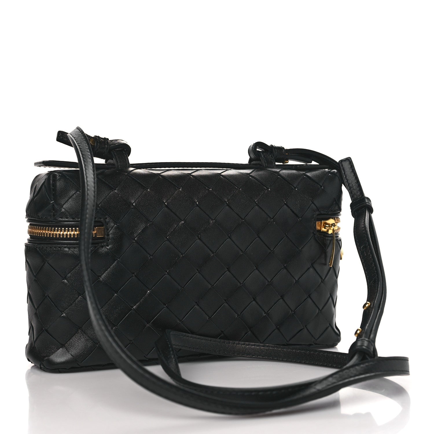 Bottega Veneta Calfskin Intrecciato Bang Bang Vanity Case Black 4 of 10