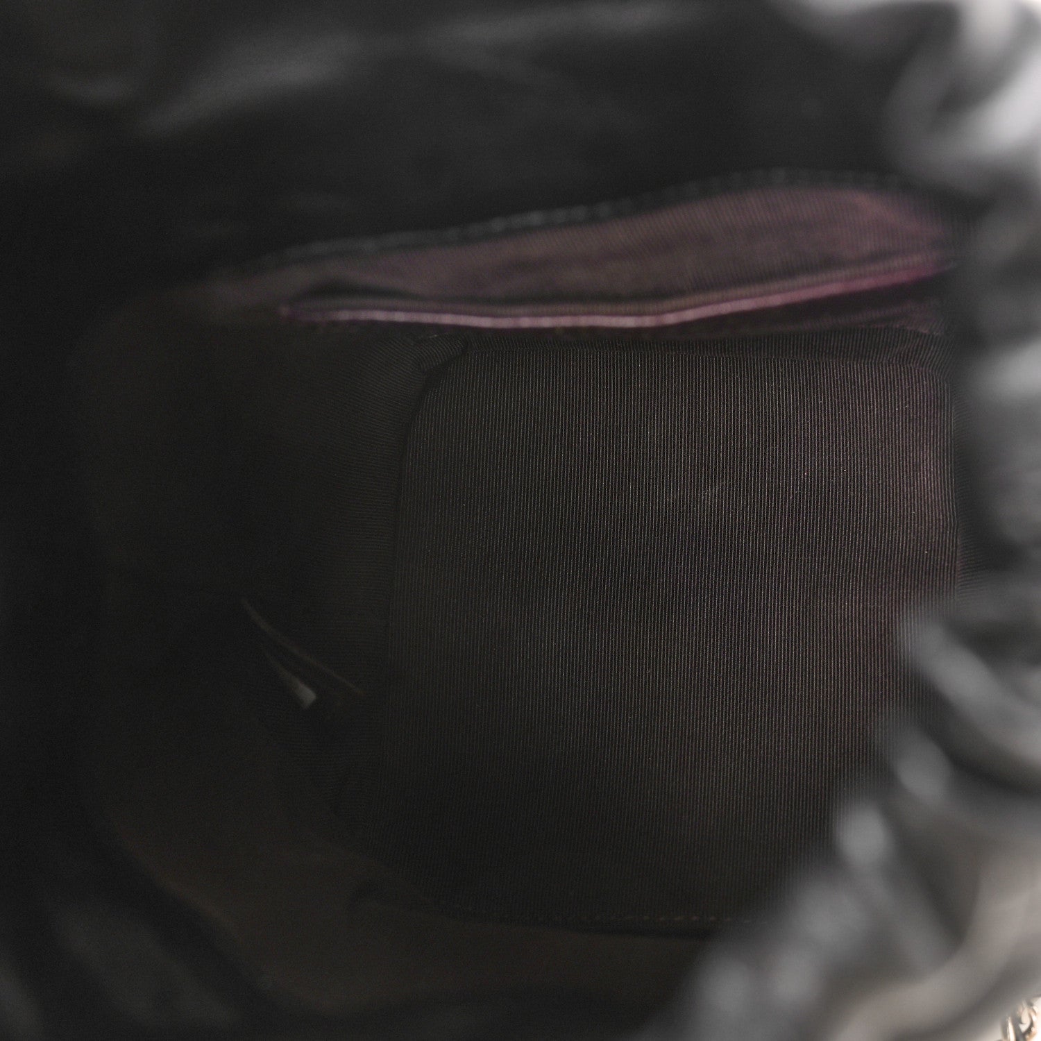 Chanel Lambskin Bucket Chain Drawstring Bag Black 5 of 9