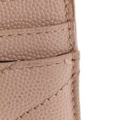 Saint Laurent Grain De Poudre Matelasse Chevron Monogram Credit Card Case Pale Pink 8 of 12