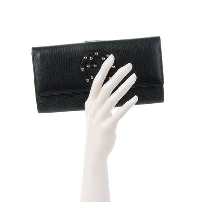 Gucci Calfskin Studded Soho Continental Wallet Black 2 of 7