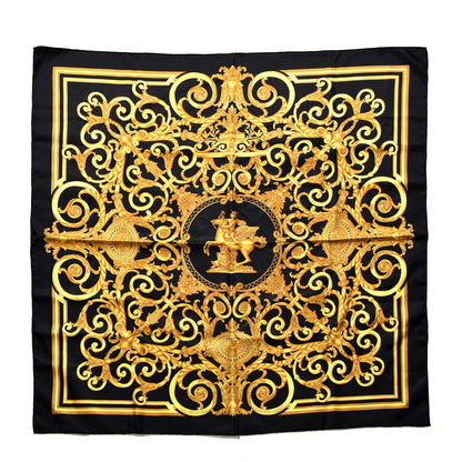 Hermes Silk Les Tuileries Scarf 90 Black 1 of 5