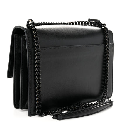 Saint Laurent Calfskin Medium Monogram Monochrome Sunset Black 3 of 9