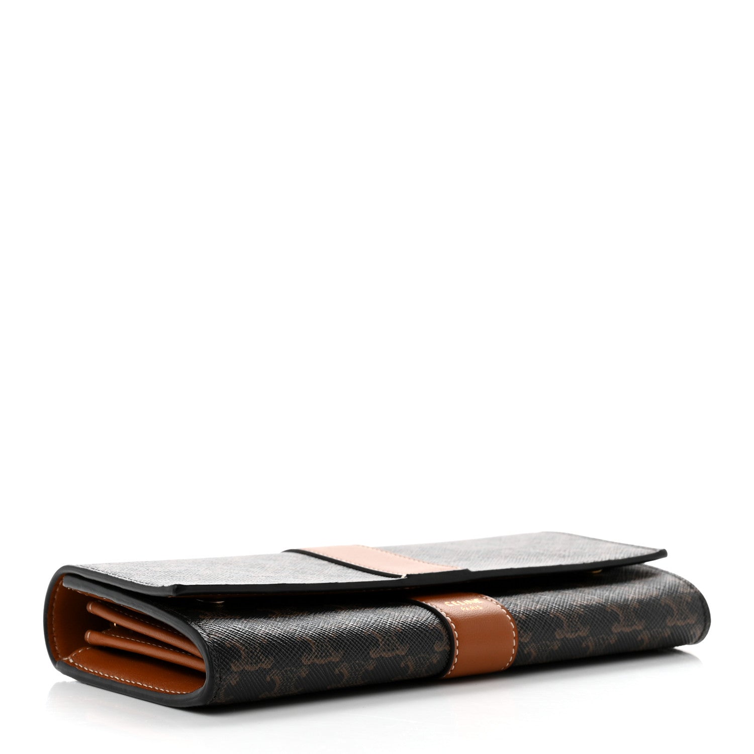 Celine Canvas Triomphe Continental Wallet Tan 4 of 9