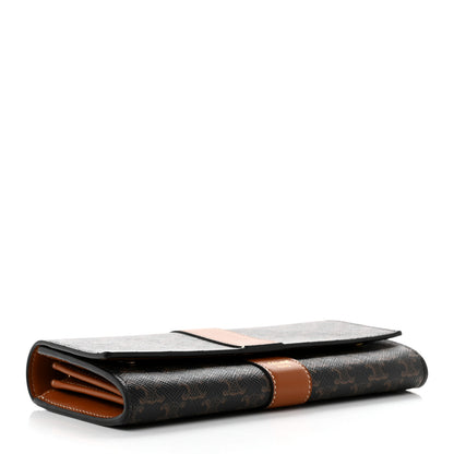 Celine Canvas Triomphe Continental Wallet Tan 4 of 9