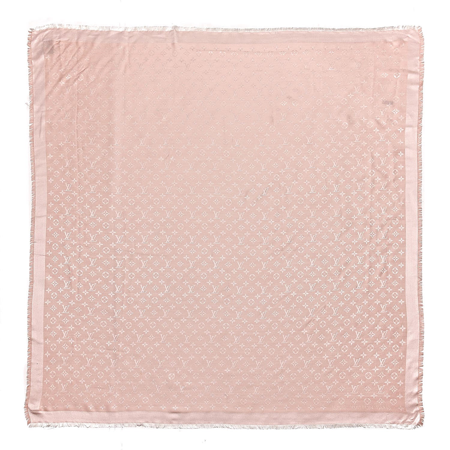 Louis Vuitton Silk Wool Monogram Denim Shawl Rose 1 of 4