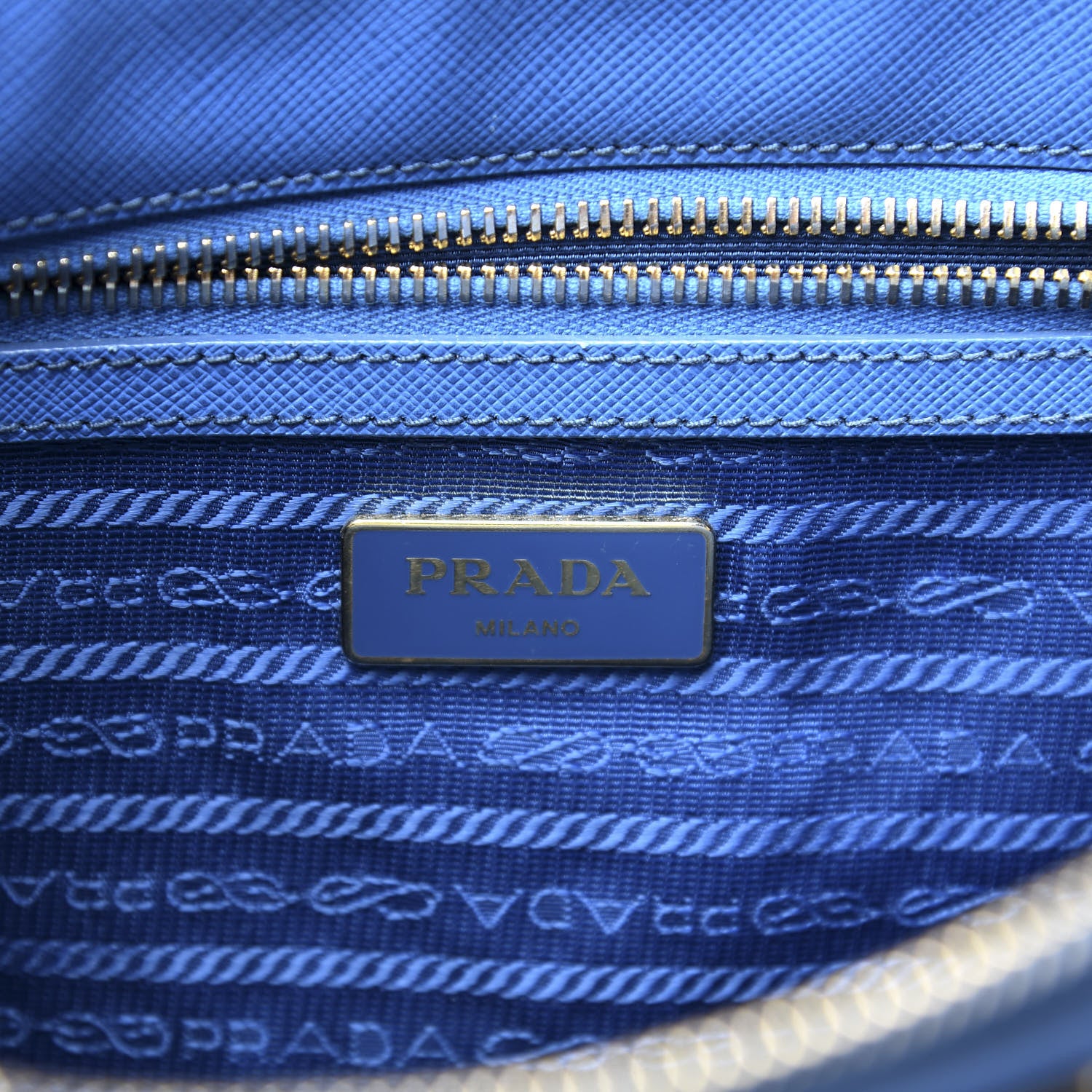 Prada Saffiano Small Galleria Double Zip Tote Cobalto 5 of 11