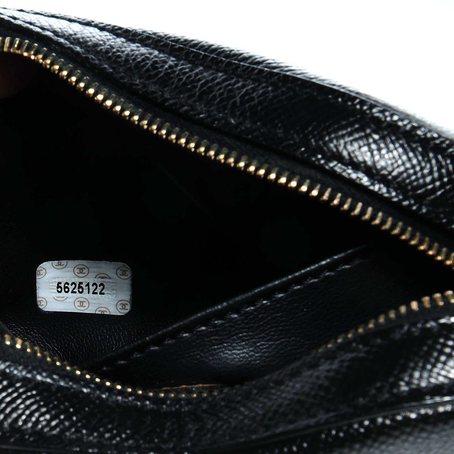 Grained Calfskin Vanity Cosmetic Case Black