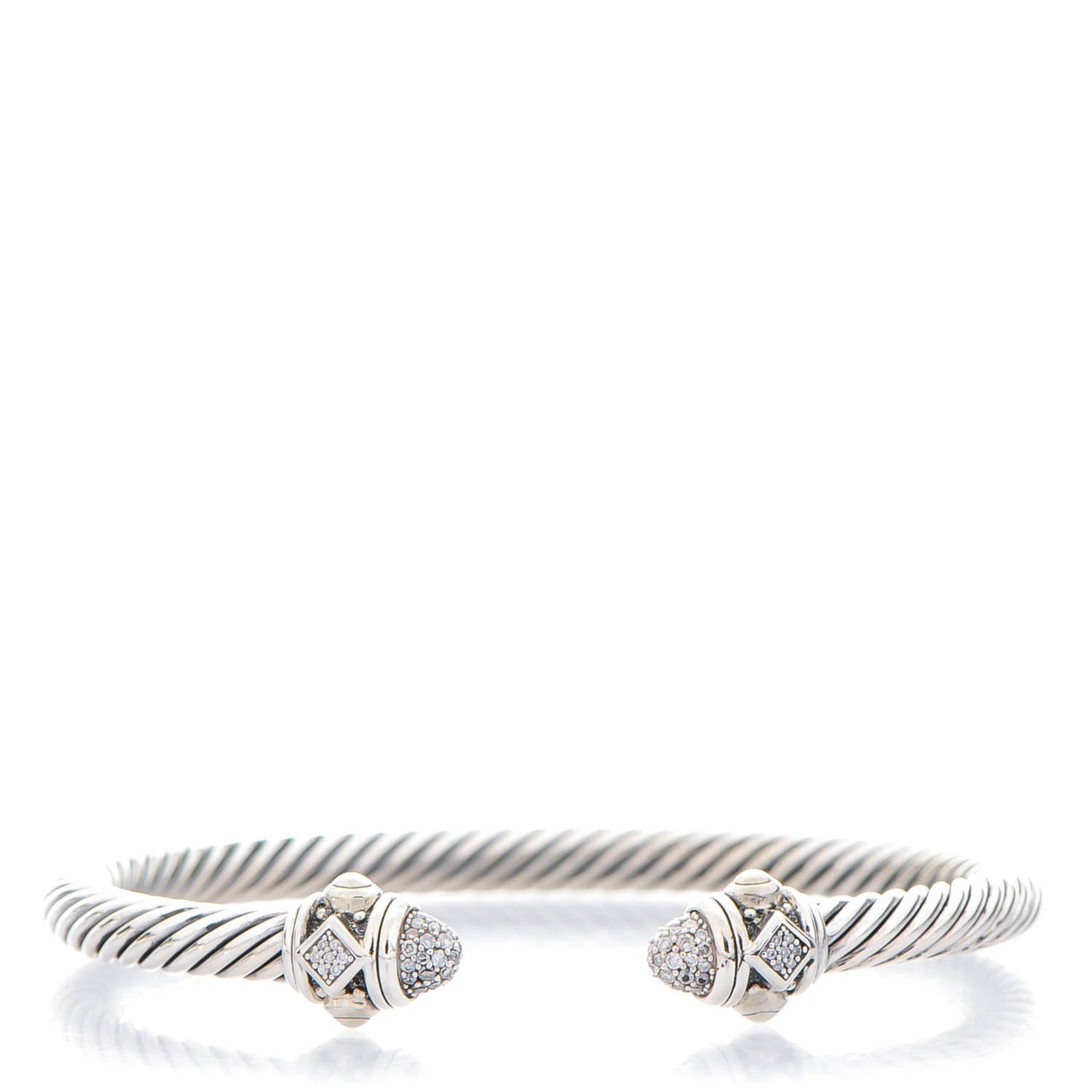 Sterling Silver Diamond 5mm Cable Renaissance Bracelet