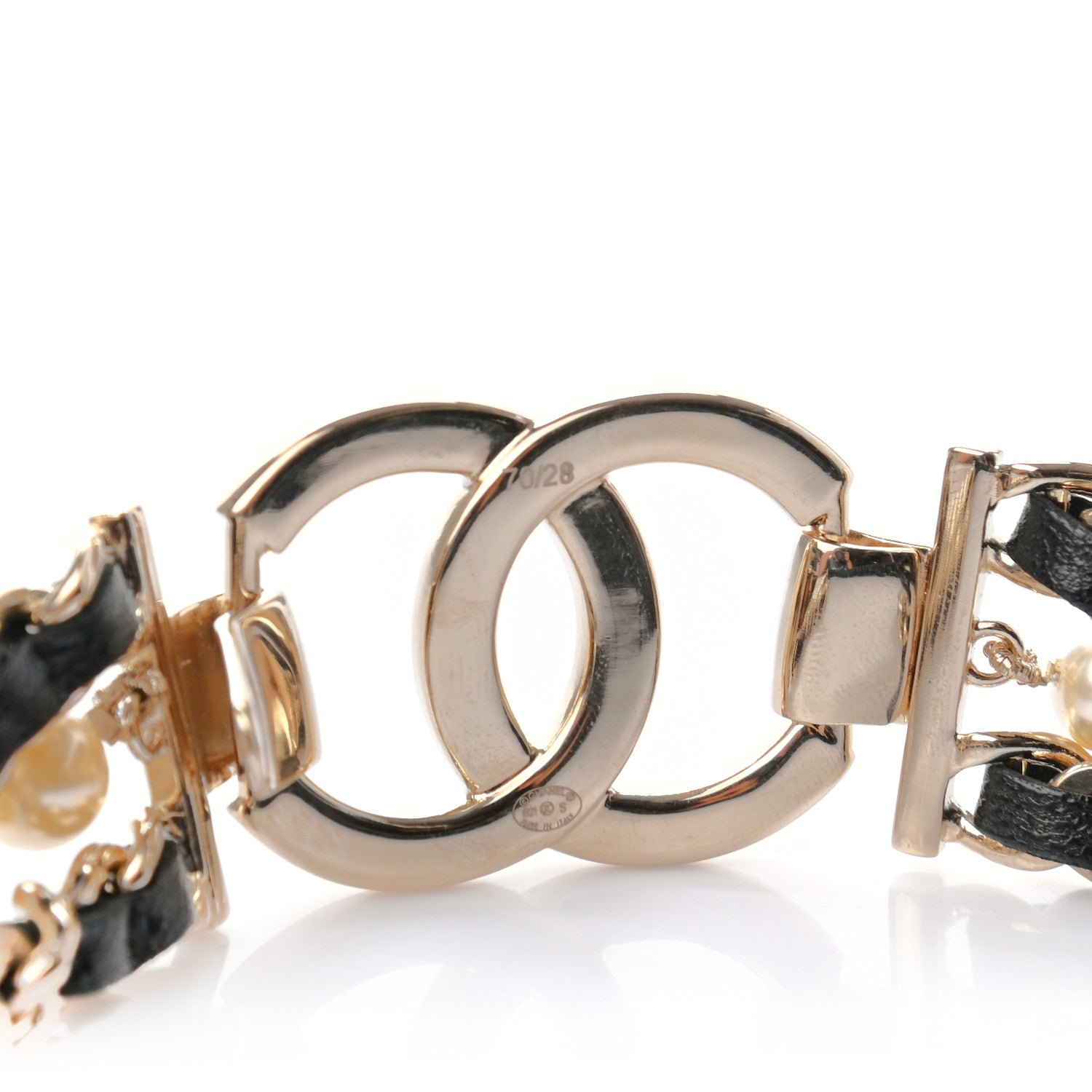 Chanel Lambskin CC Pearl Chain Belt 70 28 Black 3 of 3