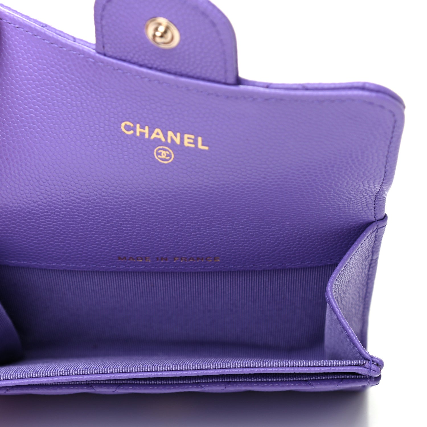 Chanel Caviar Quilted Flap Card Holder Wallet Purple 5 of 8
