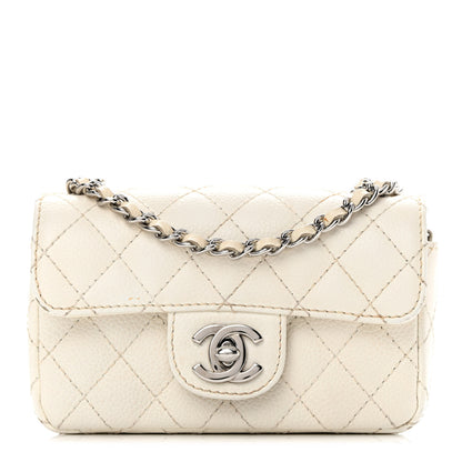 Chanel Caviar Quilted Extra Mini Flap White 1 of 15