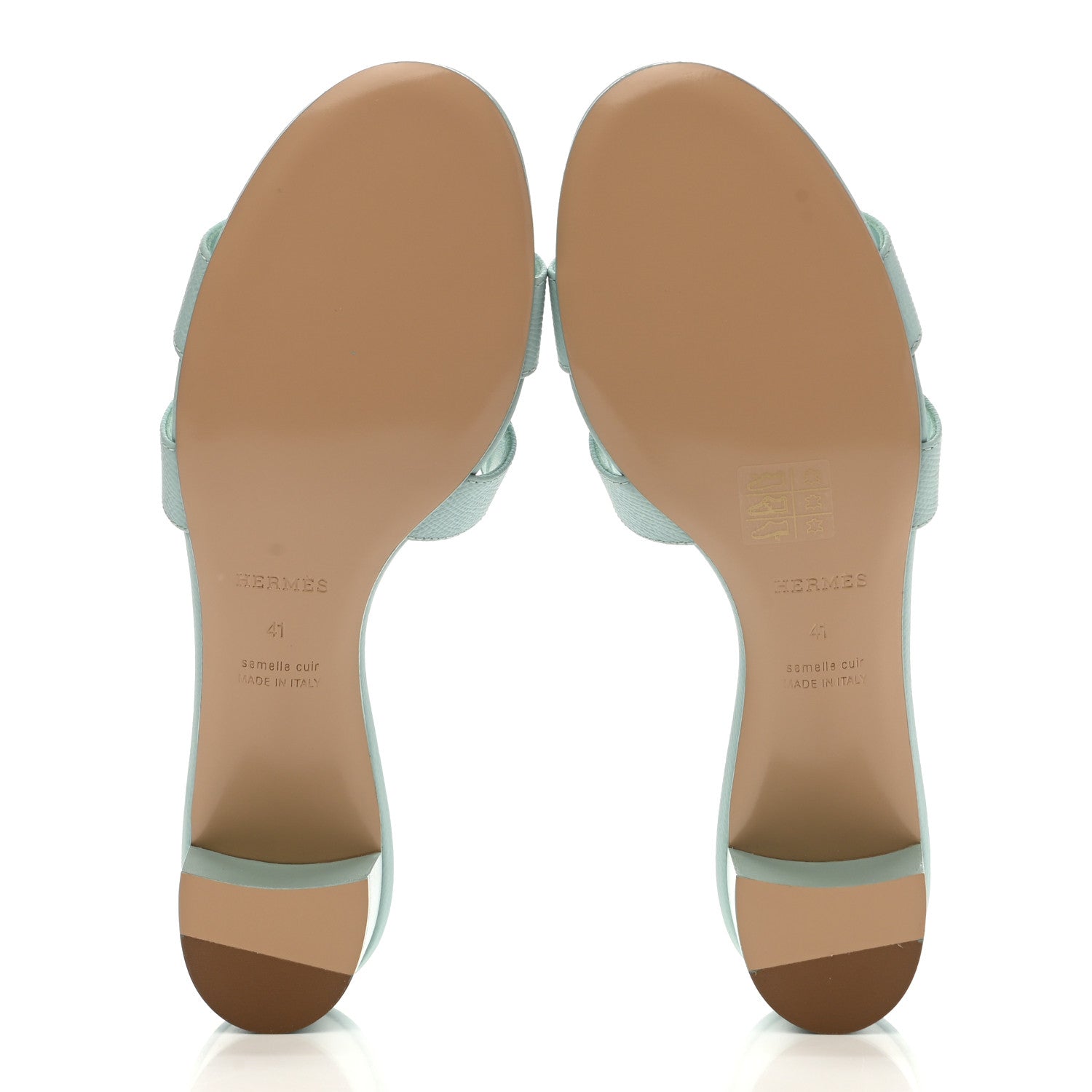 Hermes Epsom Oasis Sandals 41.5 Vert Embrun 5 of 8