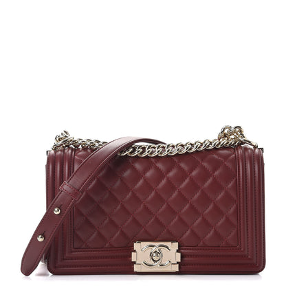 Chanel Lambskin Quilted Medium Boy Flap Burgundy 1 of 8
