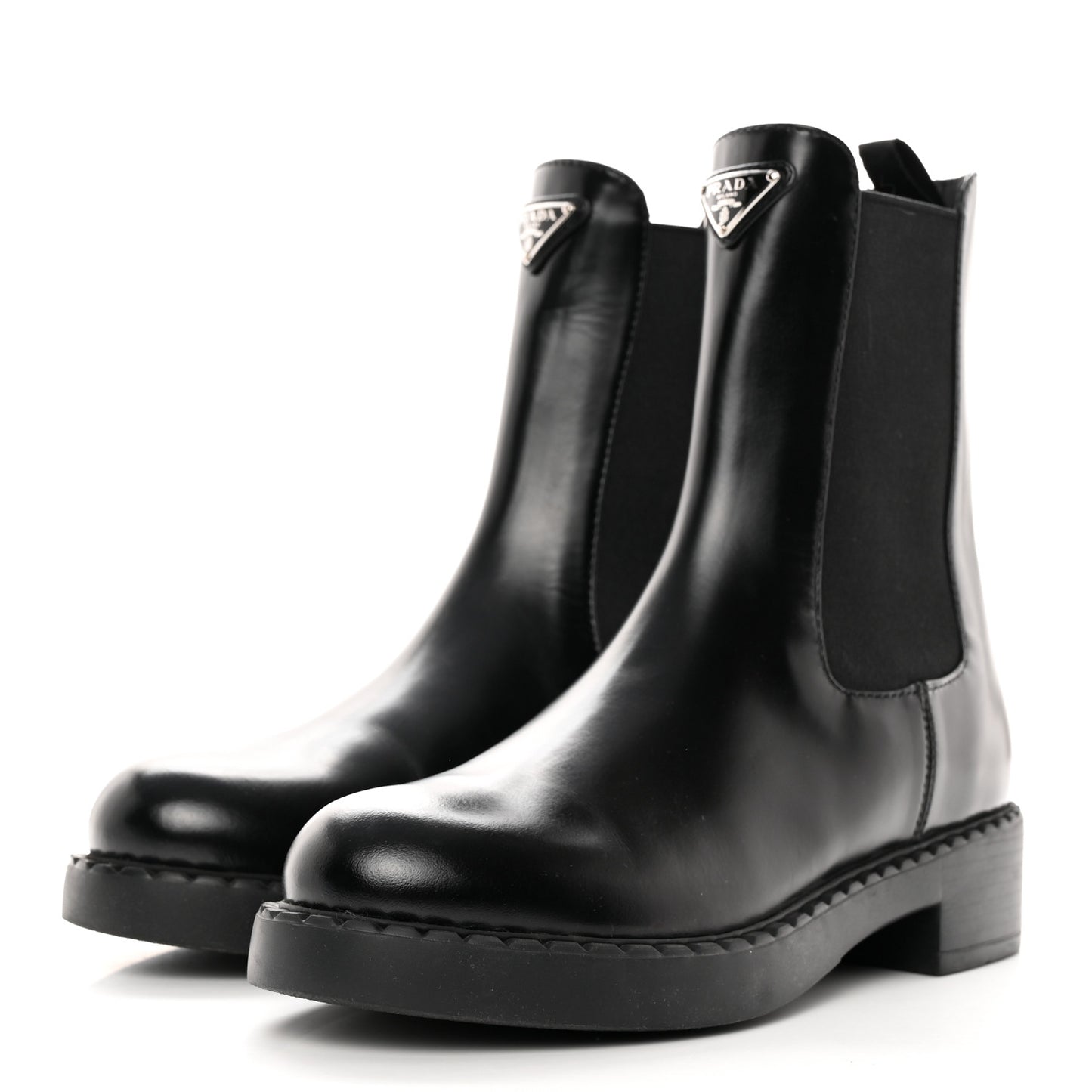Spazzolato Metal Triangle Logo 50mm Chelsea Boots 37 Black