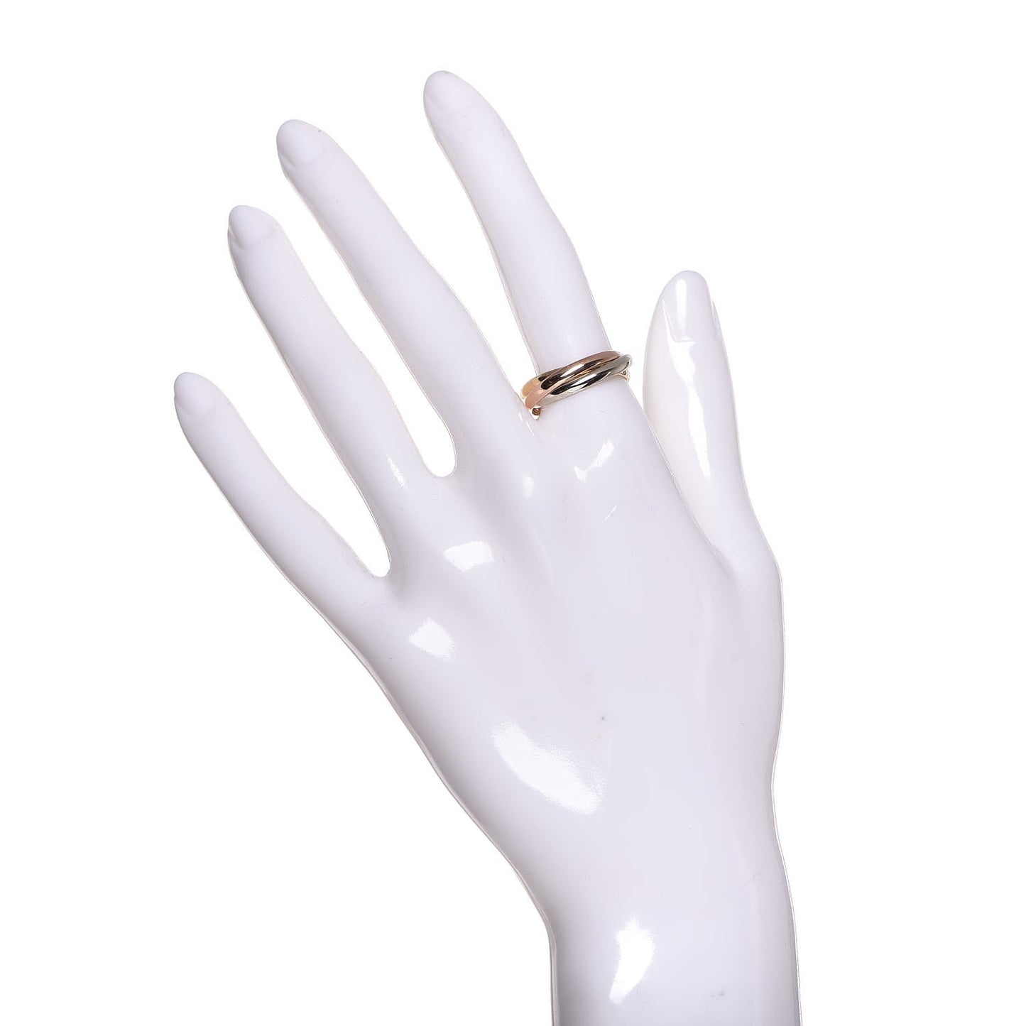 18K Pink Yellow White Gold Small Trinity Ring 54 6.75
