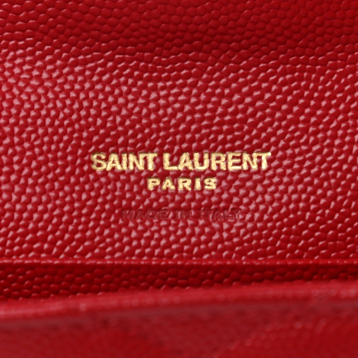 Saint Laurent Grain De Poudre Matelasse Chevron Small Monogram Envelope Wallet Rouge Eros 5 of 6