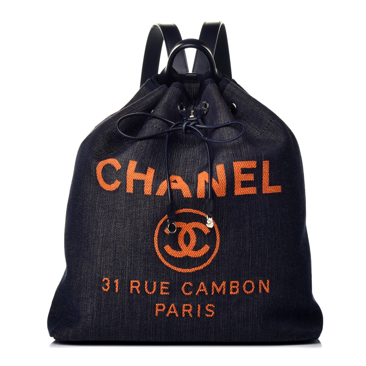 Chanel Canvas Large Deauville Backpack Denim Blue 1 of 8