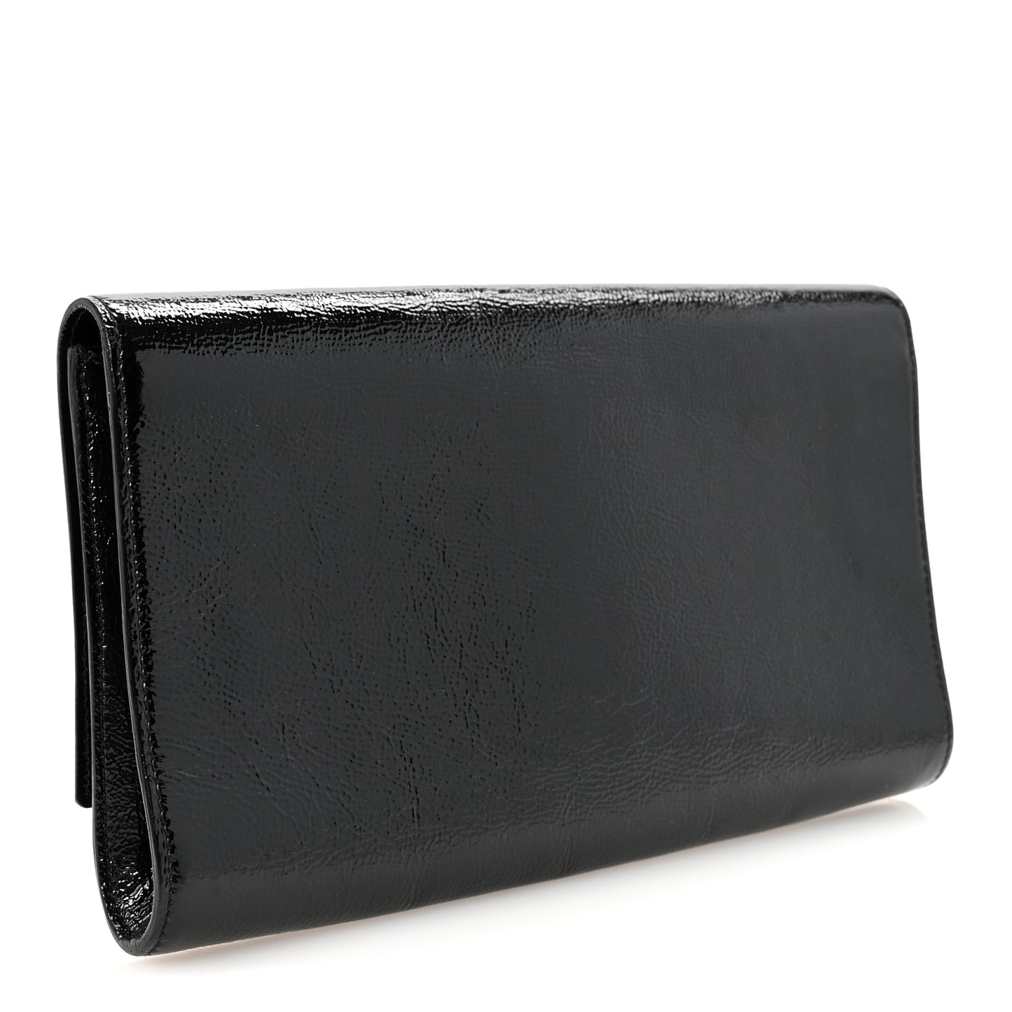 Textured Patent Monogram Large Belle De Jour Clutch Black