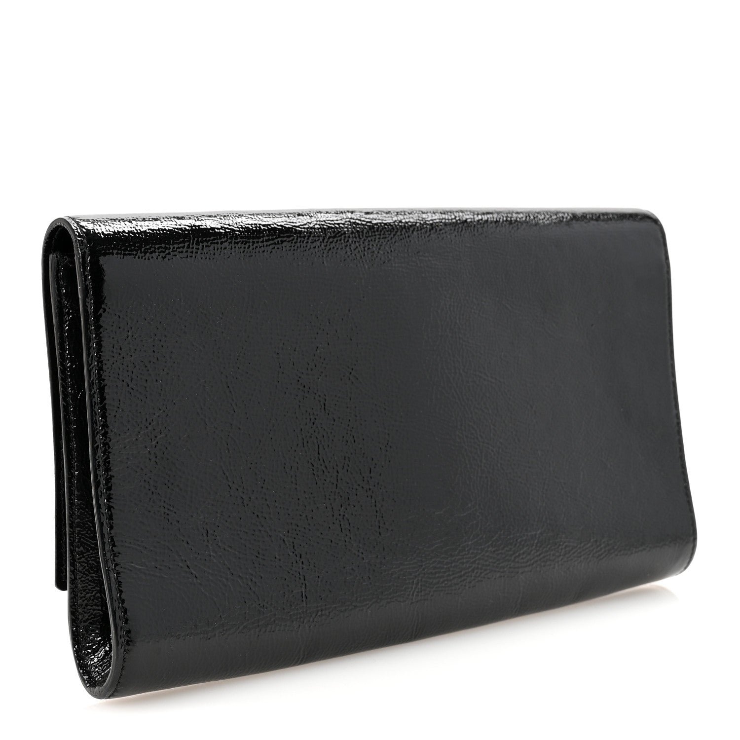 Saint Laurent Textured Patent Monogram Large Belle De Jour Clutch Black 3 of 6