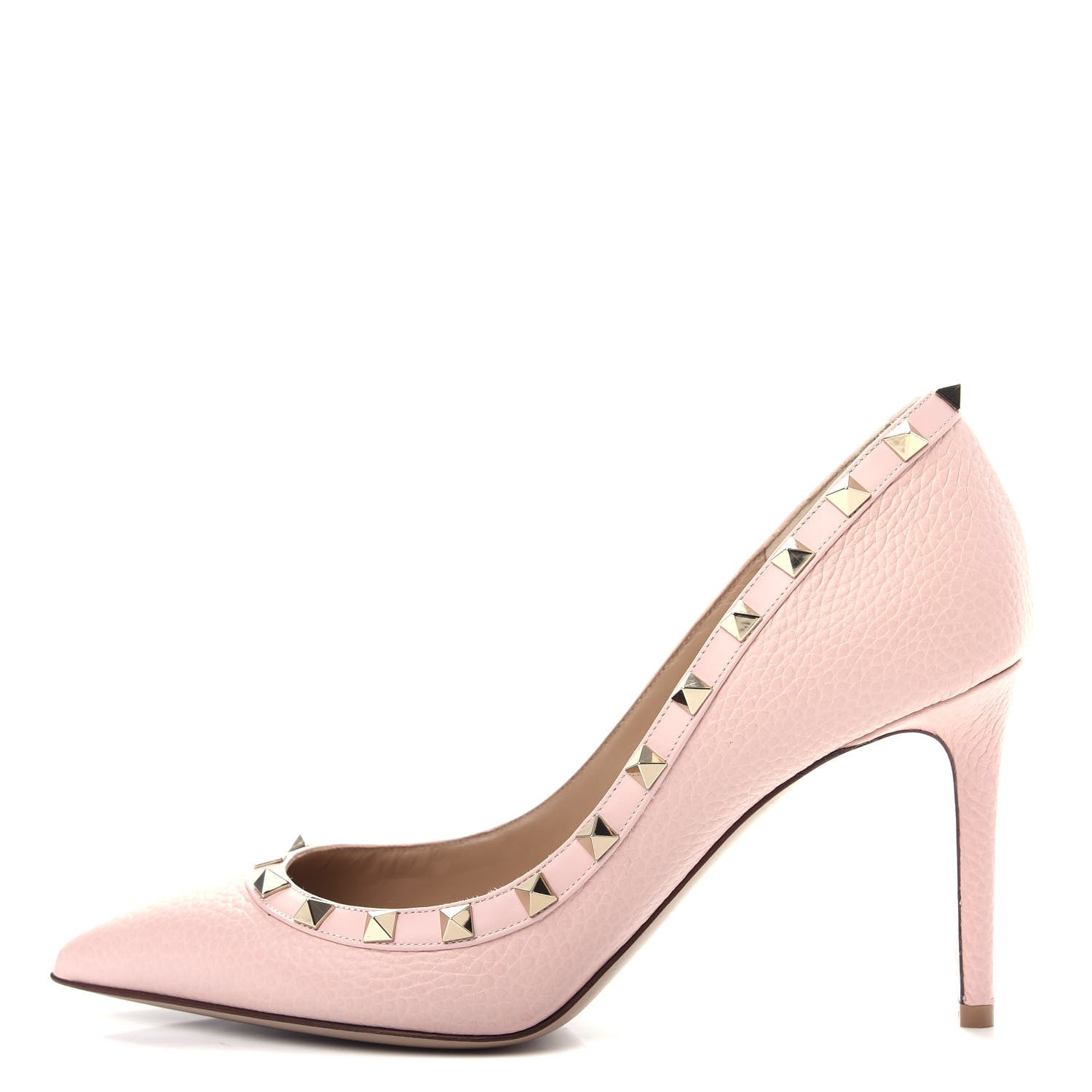 Valentino Garavani Pebbled Calfskin Rockstud 85mm Pumps 39 Rose Quartz 1 of 11