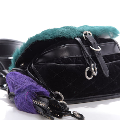 Prada Cavallino Velluto Corsaire Antic Crossbody Bag Biliardo Black 6 of 8