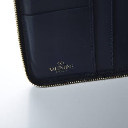 Valentino Garavani Nappa Rockstud Organizer Zip Around Wallet Marine 8 of 10