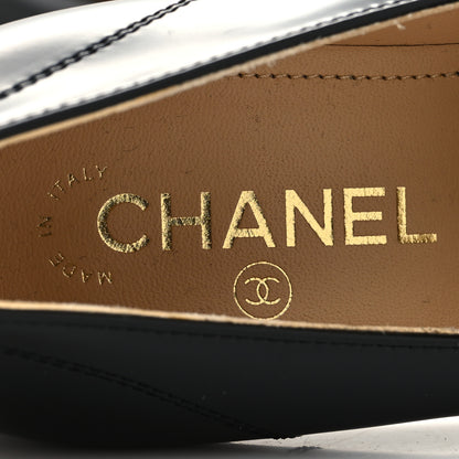 Chanel Shiny Calfskin Logo Loafers 39.5 Black 8 of 8