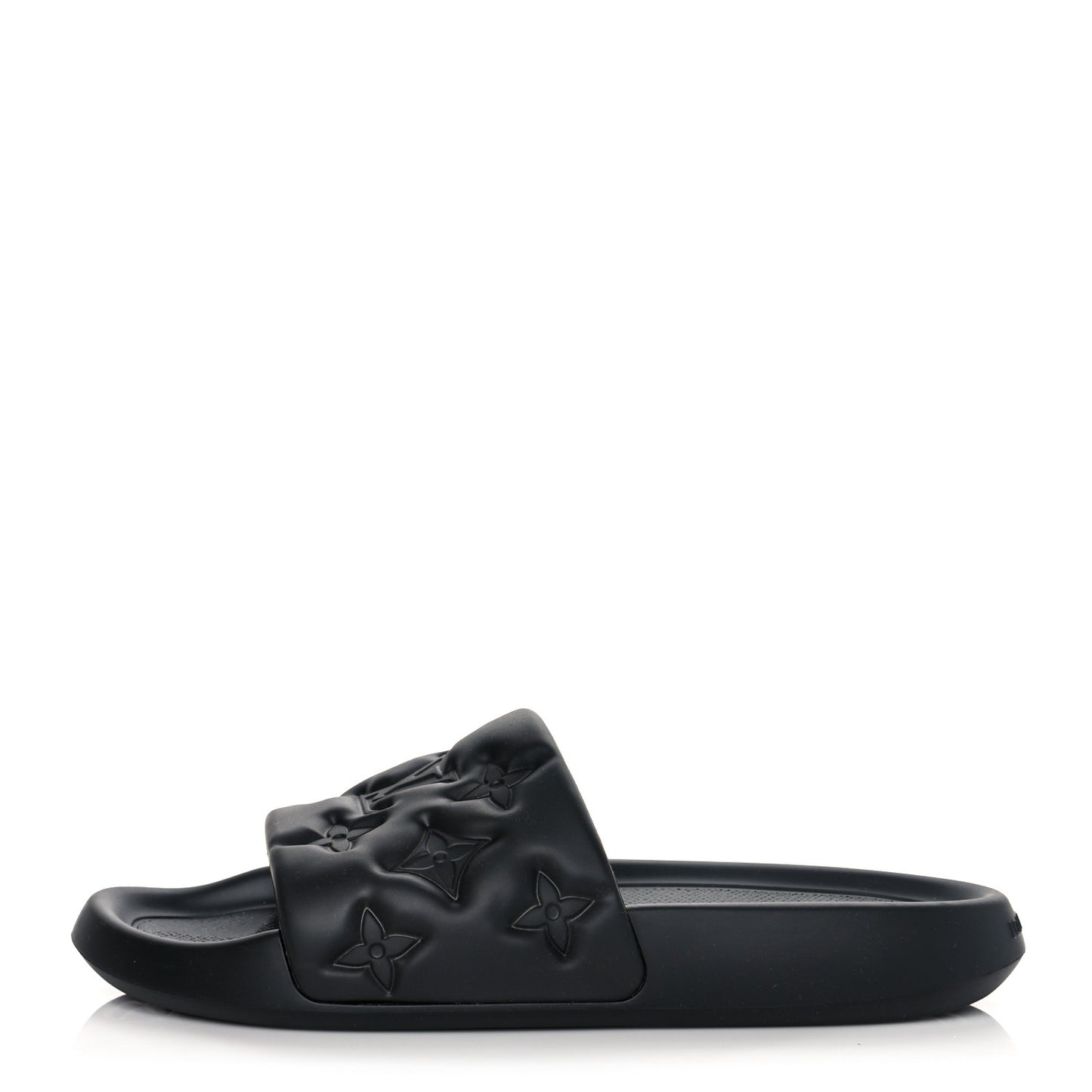 Rubber Embossed Monogram Mens Waterfront Mules 10 Black