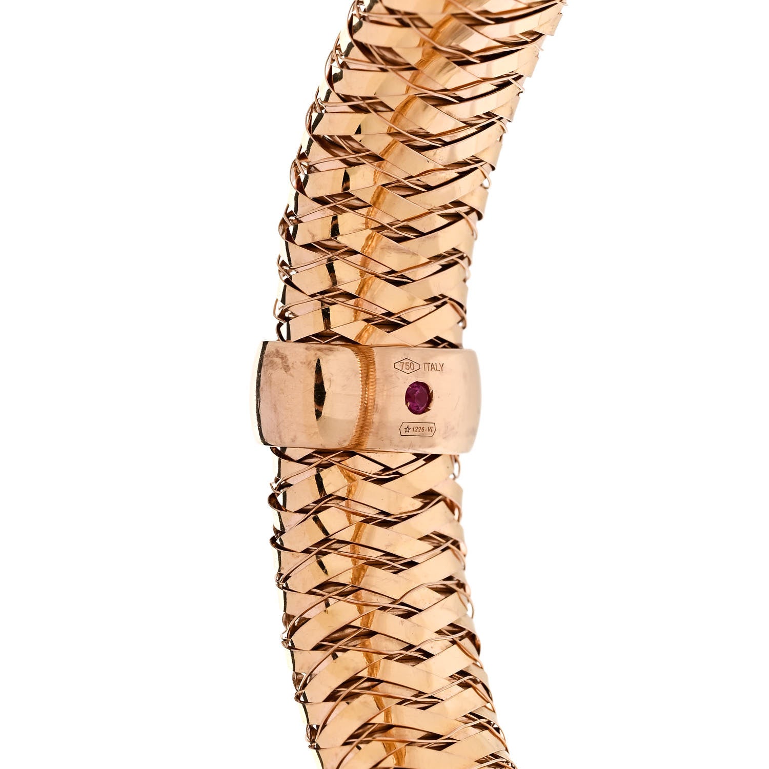 Roberto Coin 18K Rose Gold Primavera Flex Bangle Bracelet 3 of 4