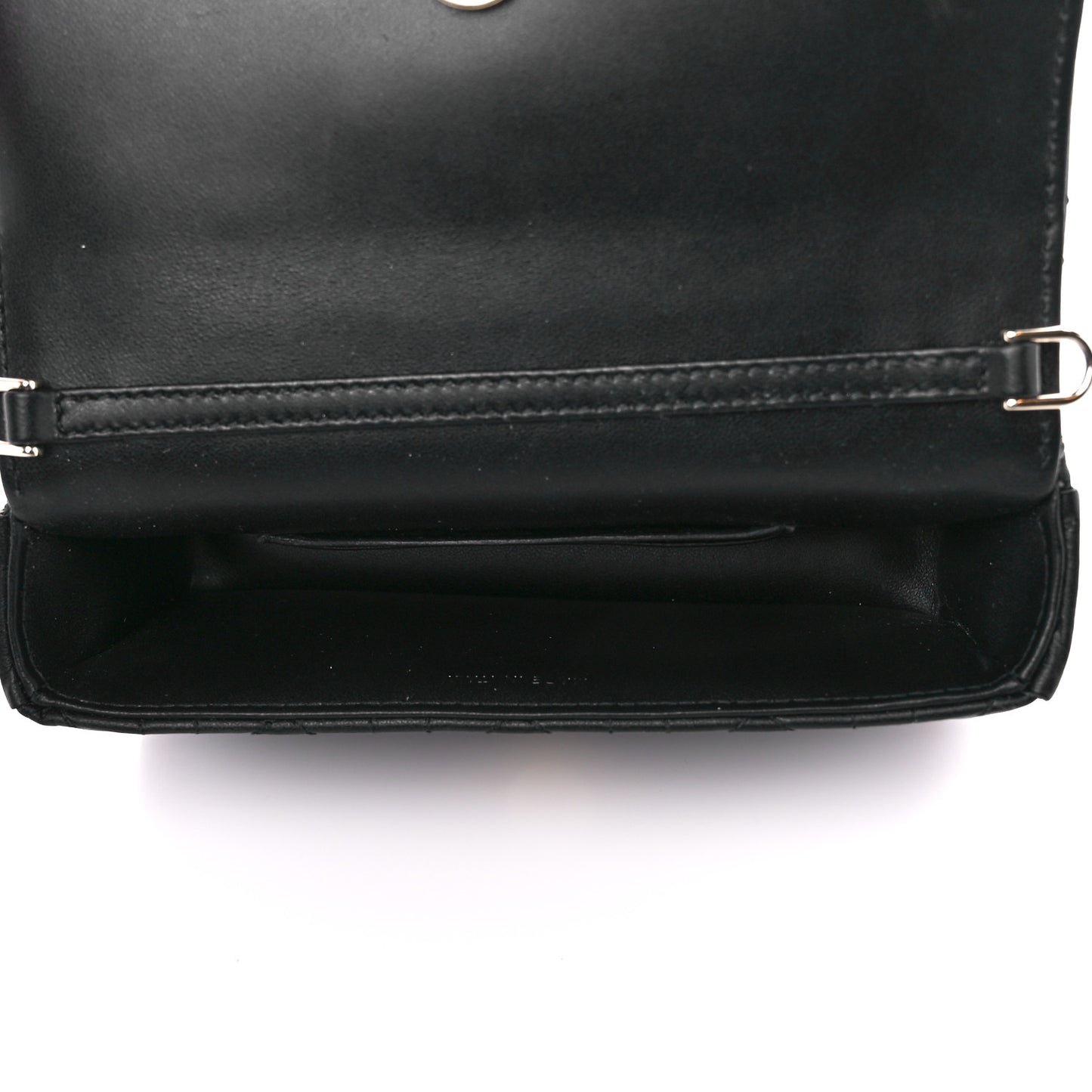 Lambskin Cannage Dior Talk Phone Pouch Black