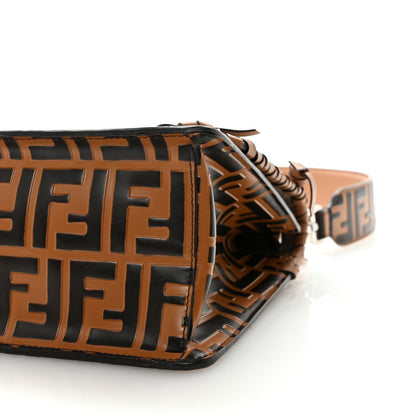Fendi Vitello Century F is Fendi Whipstitch Threads FF Embossed Kan I Shoulder Bag Tobacco Orzo 10 of 10