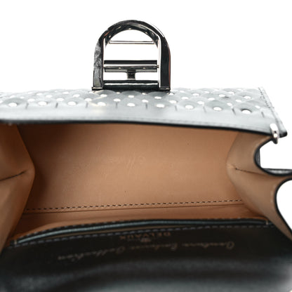 Delvaux Calfskin Iron Shield Mini Brillant Satchel Black 4 of 7