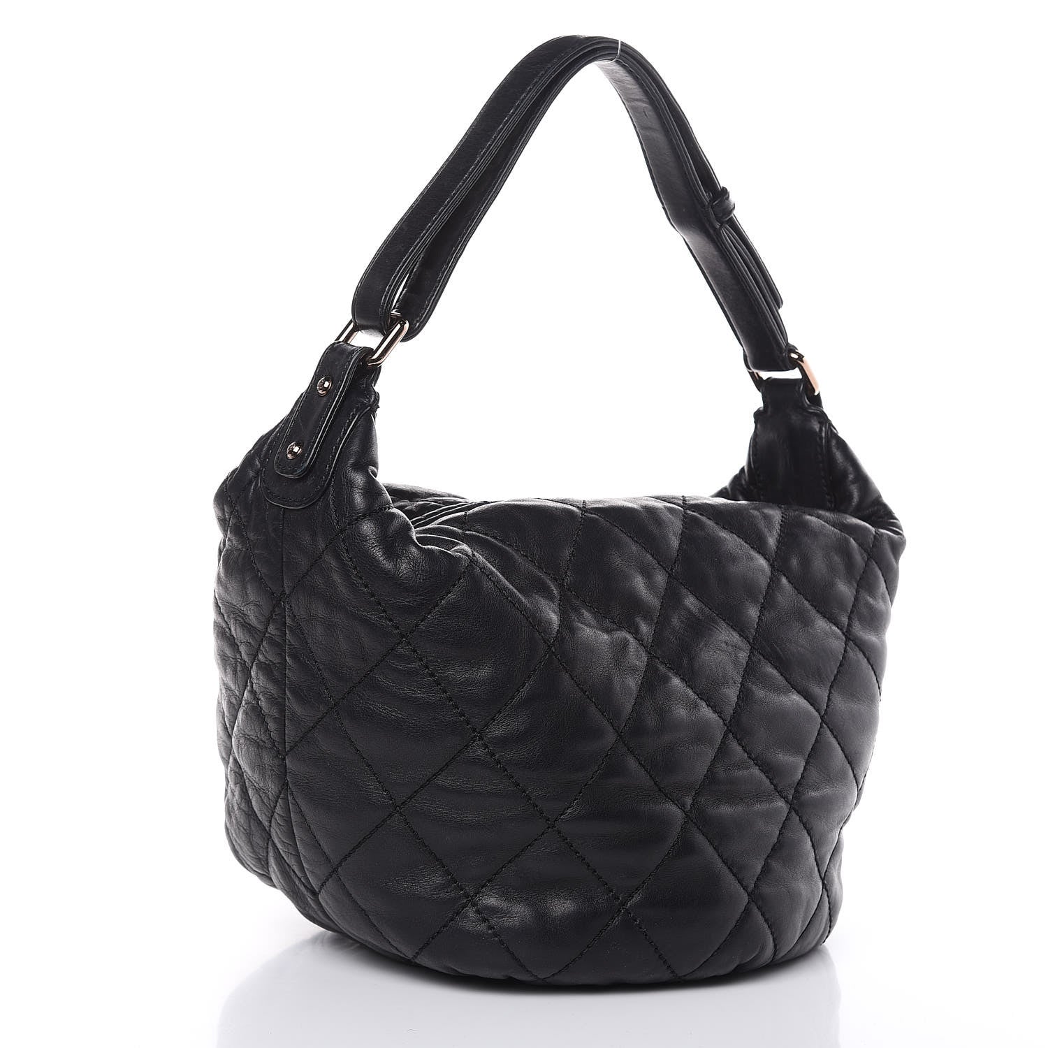 Chanel Lambskin Quilted Cloudy Bundle Hobo Black 3 of 17