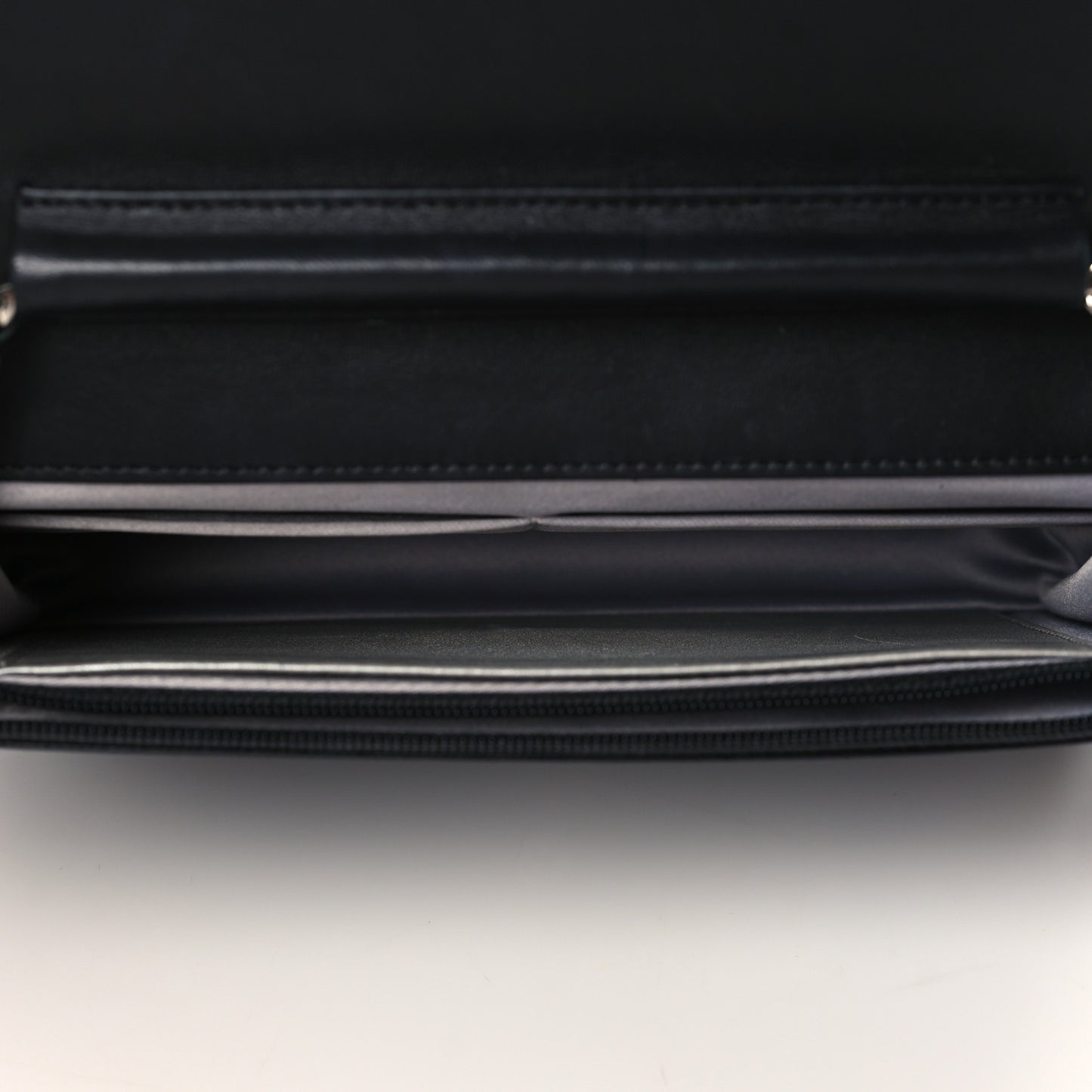 Lambskin Camellia Embossed Wallet on Chain WOC Black