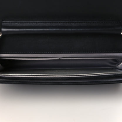 Chanel Lambskin Camellia Embossed Wallet on Chain WOC Black 5 of 11
