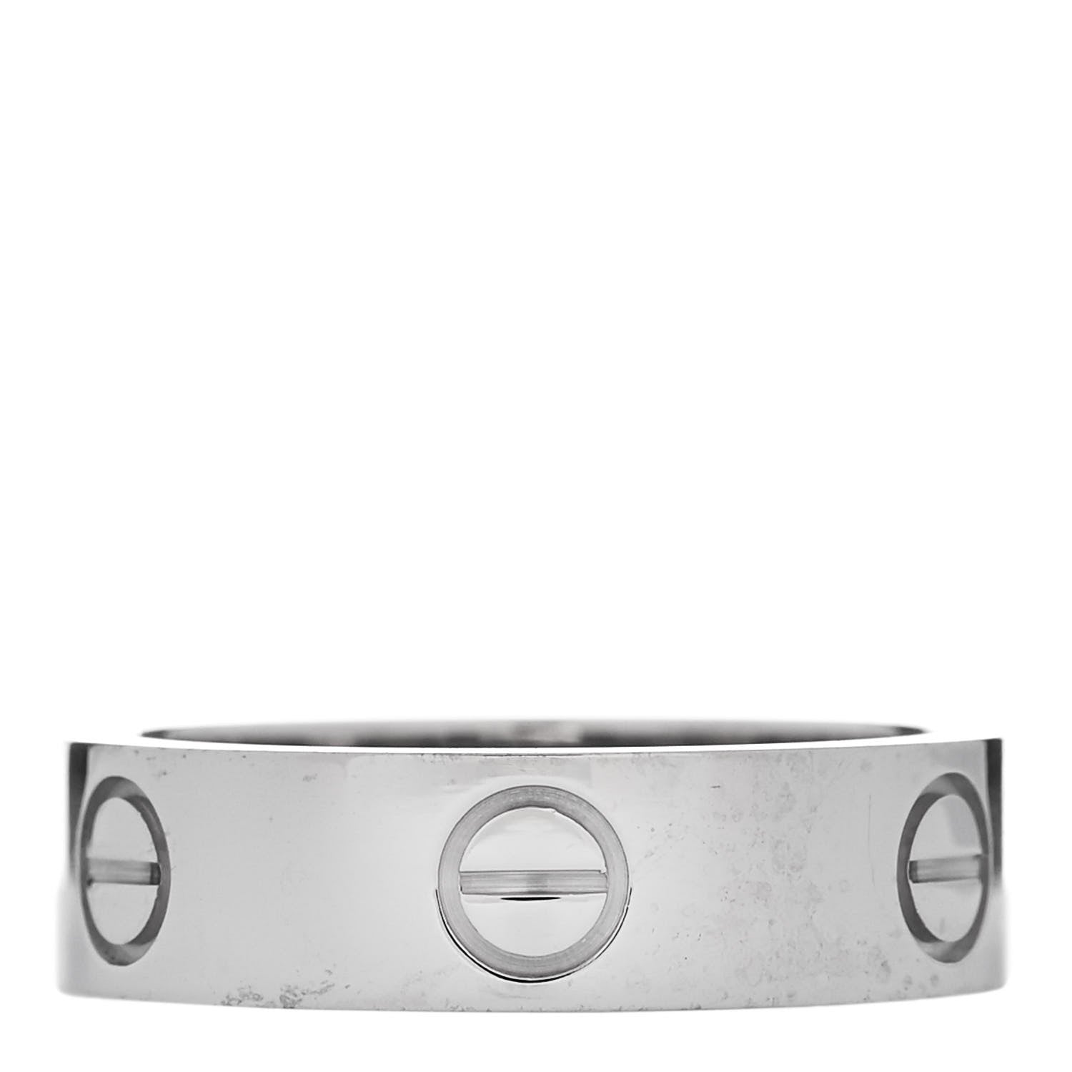 Cartier 18K White Gold 5.5mm LOVE Ring 56 7.5 1 of 4