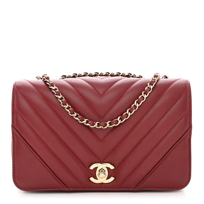 Chanel Calfskin Chevron Quilted Mini Statement Flap Burgundy 1 of 12