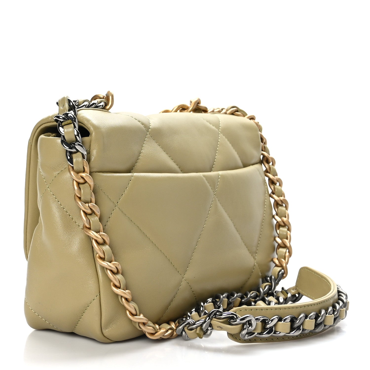 Chanel Lambskin Quilted Medium Chanel 19 Flap Light Green 3 of 9