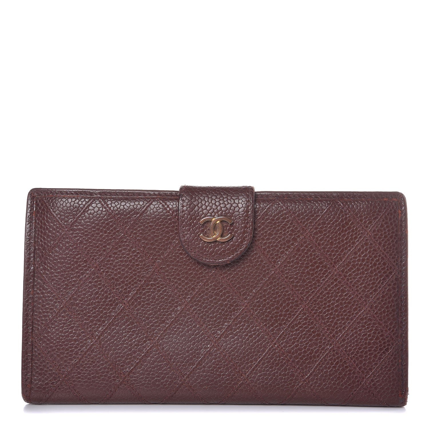 Chanel Caviar Stitched French Wallet Brown 1 of 18