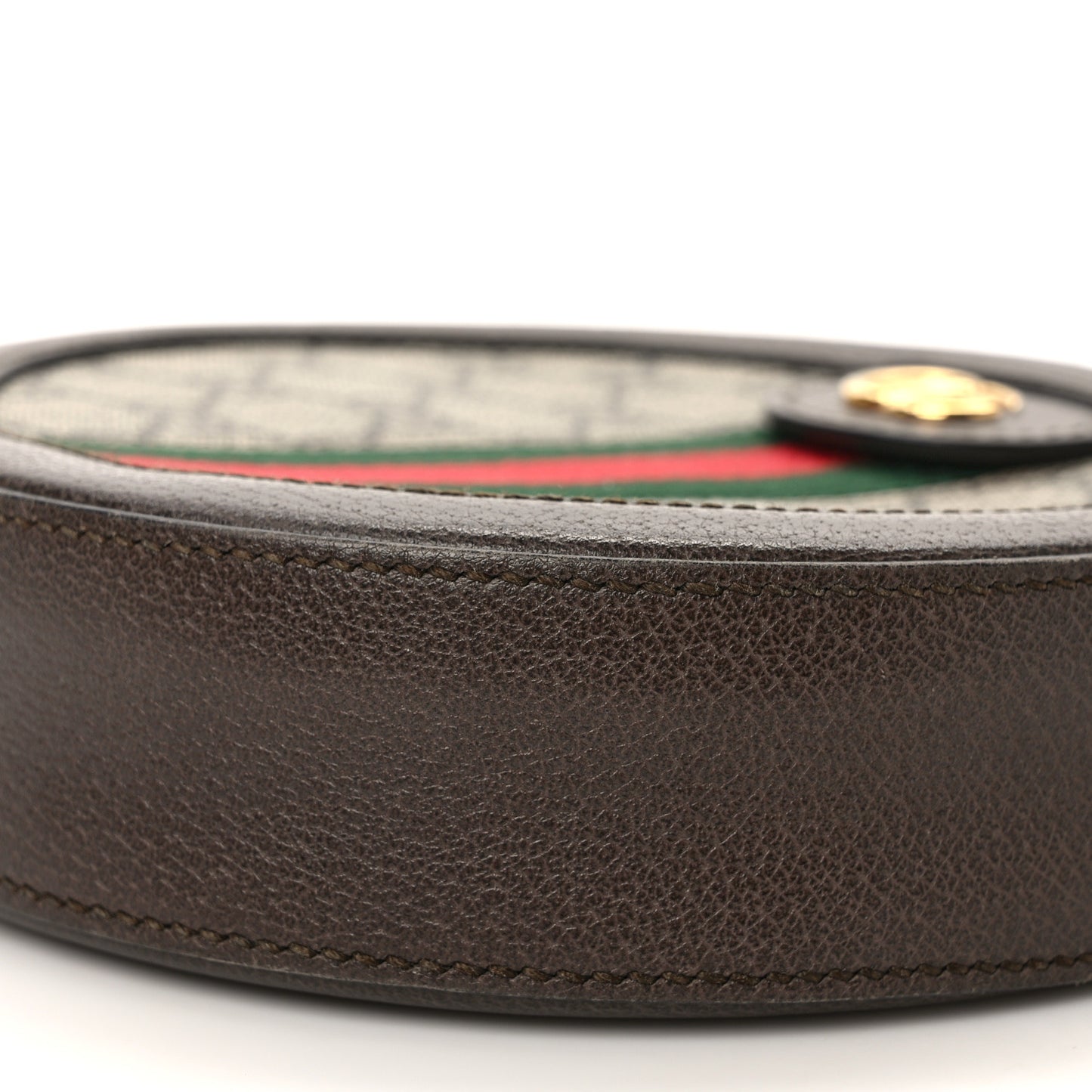 GG Supreme Monogram Web Mini Ophidia Round Shoulder Bag Brown